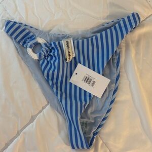 Blue Striped Bikini Bottom